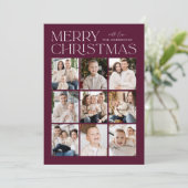 Moderne Kerstwijn 9 Fotocollage Feestdagenkaart (Staand voorkant)