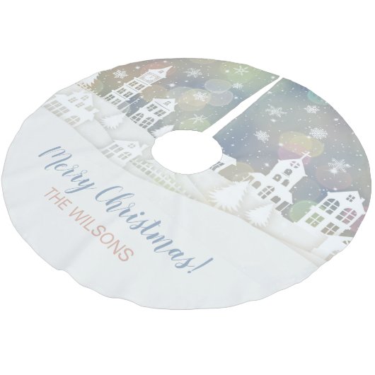 Moderne kerstwinter Wonderland Kerstboom Rok (Gekanteld)