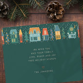 Moderne kerstwintersneeuwscène feestdagenkaart