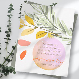 Moderne kerstwintersneeuwversiering op pine feestdagenkaart