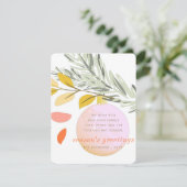 Moderne kerstwinterversiering op de pine feestdagenkaart (Staand voorkant)