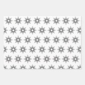 Moderne kerstzilveren sterren inpakpapier vel (Voorkant)