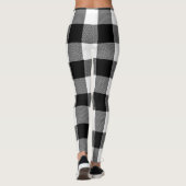 Moderne kerstzwarte en witte buffelplaat leggings (Achterkant)