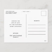 Moderne kerstzwarte foto's met prettig gebak feestdagenkaart (Achterkant)