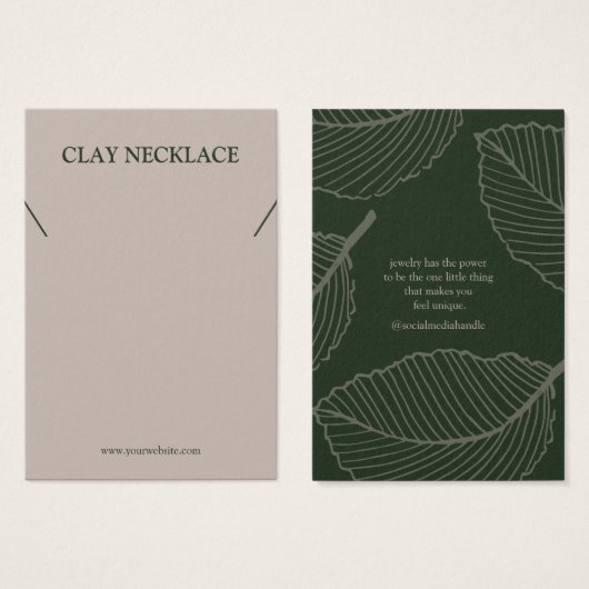 Moderne Ketting met lederen patroonjuwelen Visitekaartje (Voorkant /achterkant)