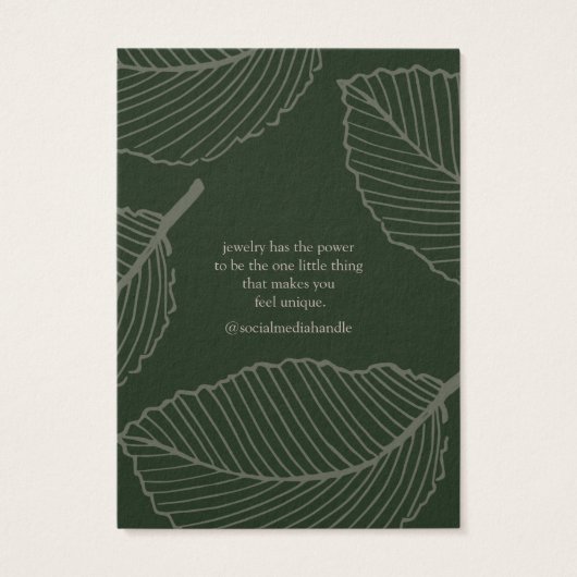 Moderne Ketting met lederen patroonjuwelen Visitekaartje (Achterkant)