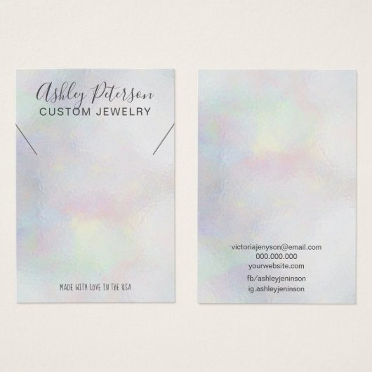 Moderne ketting voor peerln-kernisch giraal visitekaartje (Voorkant /achterkant)