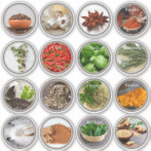 Moderne keuken Culinaire kruiden specerijen kruik  Sticker (Voorkant)