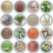 Moderne keuken Culinaire kruiden specerijen kruik Sticker (Voorkant)