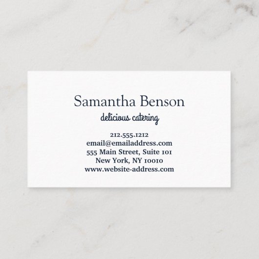 Moderne keuken- en keukengereedschap Koken en cate Visitekaartje (Achterkant)