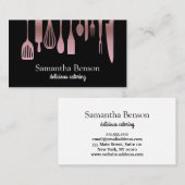 Moderne keuken- en keukengereedschap Koken en cate Visitekaartje (Voorkant / Achterkant)