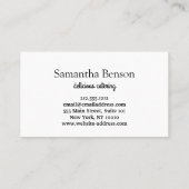 Moderne keuken- en keukengereedschap Koken en cate Visitekaartje (Achterkant)