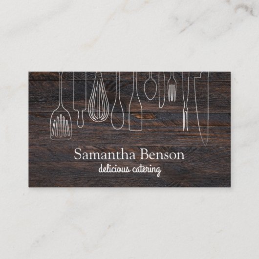 Moderne keuken- en keukengereedschap Koken en cate Visitekaartje (Voorkant)