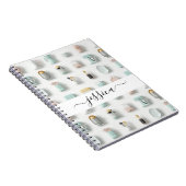 Moderne keuken iconen patroon scriptnaam notitieboek (Rechterzijde)