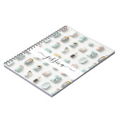 Moderne keuken iconen patroon scriptnaam notitieboek (Linkerzijde)