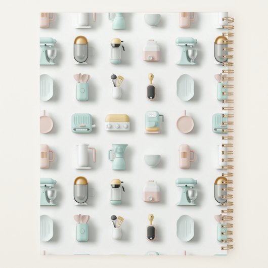 Moderne keuken iconen patroon scriptnaam planner (Achterkant)