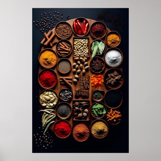 Moderne keuken kruiden muur kunst poster (Voorkant)