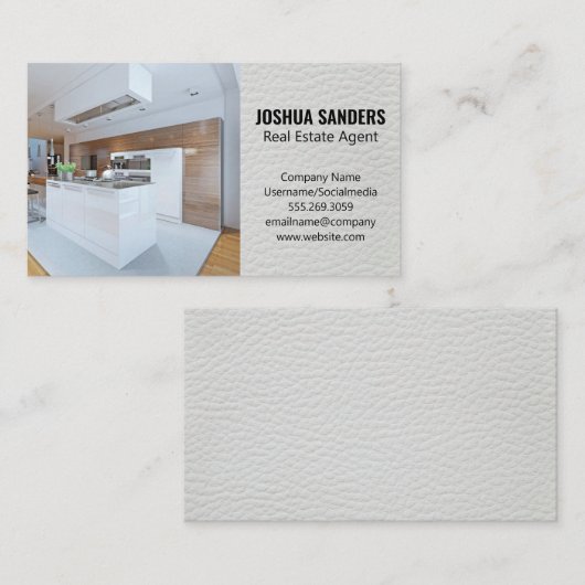 moderne keuken | Lederen achtergrond Visitekaartje (Voorkant / Achterkant)