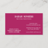 Moderne keukenbakkersgebak Chef Catering Border Visitekaartje (Achterkant)