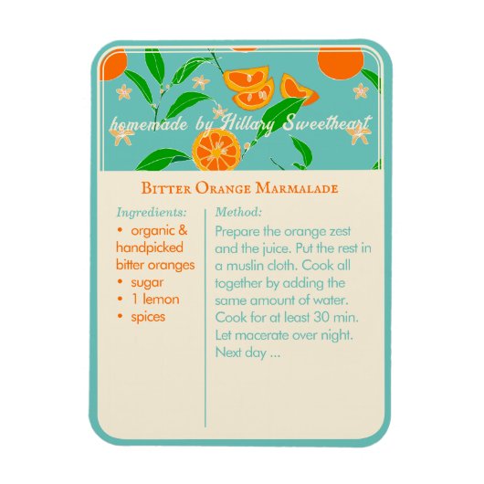 Moderne keukengids voor retro voor recept magneet (Verticaal)