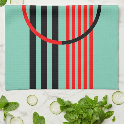 Moderne keukenhanddoek met kunstdecostijl (Gevouwen)