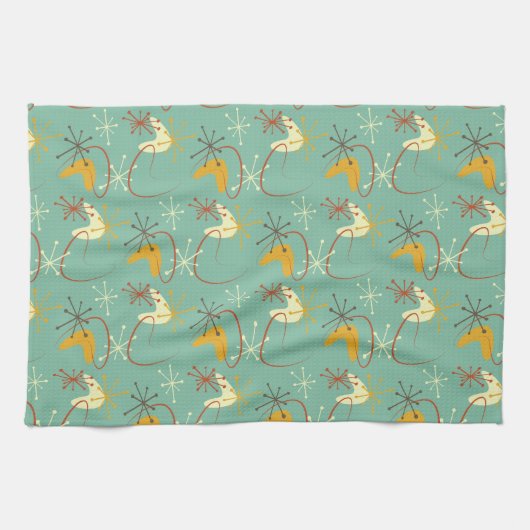 Moderne keukenhanddoek uit het midden van de eeuw  (Horizontaal)