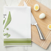 Moderne keukenhanddoek van erwten met waterverf (Quarter Fold)