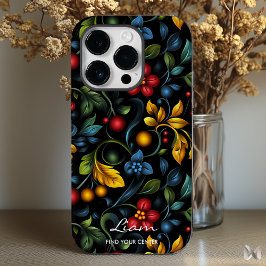 Moderne Khokhloma Floral Twist in gedurfde kleuren Case-Mate iPhone 14 Pro Hoesje