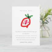 Moderne Kids Hand Getekende Drakenfruit Baby Showe Bedankkaart (Staand voorkant)