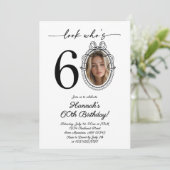 Moderne kijk wie is 60 foto volwassene verjaardag kaart (Staand voorkant)