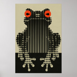 Moderne kikker kunstprint grafische popart wand 1 poster