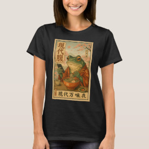 Moderne Kikker Ramen – Retro Japanse Stijl T-shirt