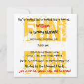 Moderne Kind 11e verjaardag Rood zwart-wit Kaart (Achterkant)