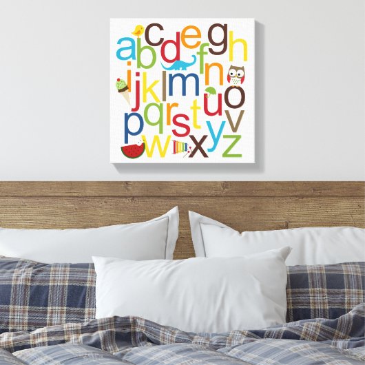 Moderne Kind Muur Kunst met Alphabets Canvas Afdruk (Insitu (Slaapkamer))