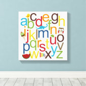 Moderne Kind Muur Kunst met Alphabets Canvas Afdruk (Insitu (Houten vloer))
