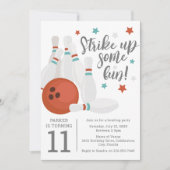 Moderne Kinder bowlingparty verjaardagsfeestje Kaart (Voorkant)