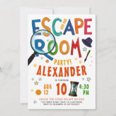 Moderne Kinder Escape Room Kleurrijke Typo Waterve Kaart (Voorkant)