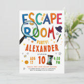 Moderne Kinder Escape Room Kleurrijke Typo Waterve Kaart (Staand voorkant)