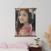 Moderne Kinder familienaam Foto Script Hangend Wandkleed (Slaapkamer)