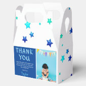Moderne Kinder foto Birthday | Blauw dank Bedankdoosjes (Geopend)