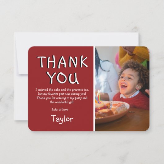 Moderne Kinder foto Birthday | Hartelijk dank Bedankkaart (Voorkant)