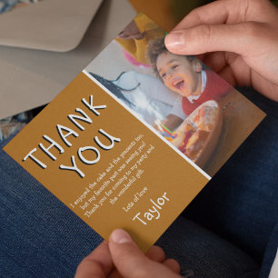 Moderne Kinder foto Birthday Hartelijk dank Bedankkaart