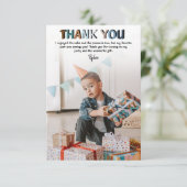 Moderne Kinder foto Birthday | Hartelijk dank Bedankkaart (Staand voorkant)