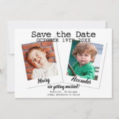 Moderne Kinder foto's die de datum opslaan Save The Date (Voorkant)