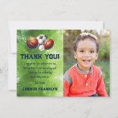 Moderne Kinder fotosport bedankkaartje Bedankkaart (Voorkant)