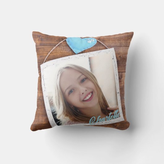 Moderne kinder gepersonaliseerde foto kussen (Achterkant)