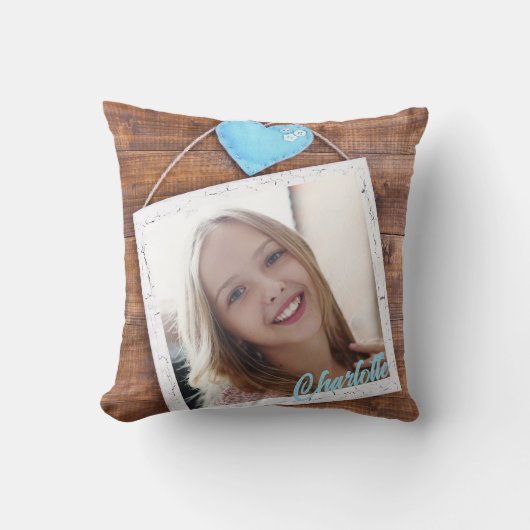 Moderne kinder gepersonaliseerde foto kussen (Voorkant)