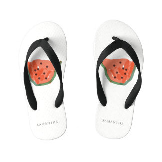 Moderne Kinder handtekeningen Watermeloen Rood Gro Teenslippers