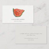 Moderne Kinder handtekeningen Watermeloen Rood Gro Visitekaartje (Voorkant / Achterkant)