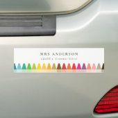 Moderne Kinder leraar kleurrijke regenboogkleuren Bumpersticker (Op auto)
